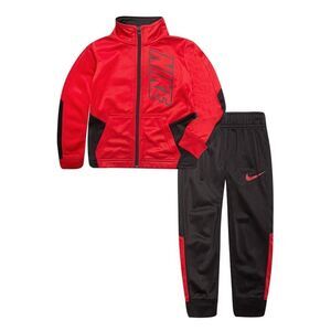 New! NIKE Boys 2-Piece Jacket & Pants Track Suit Matching Set Black Red